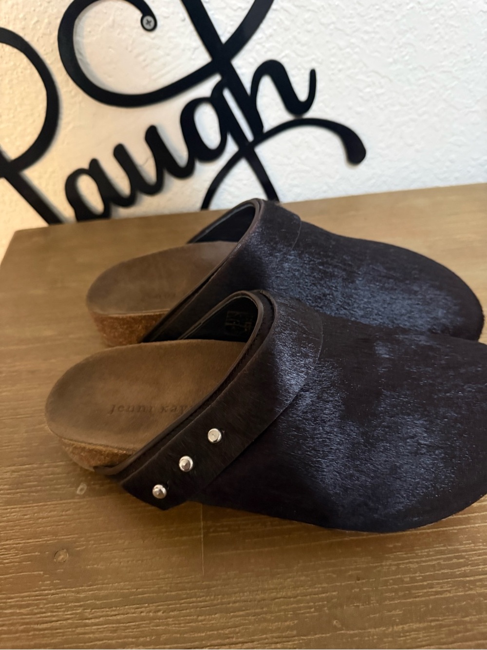 Jenni Kayne Black Fur Slip-On Mules - Picture 3 of 5